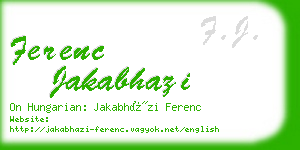 ferenc jakabhazi business card